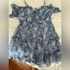 The Vintage Shop Blue Floral Dress